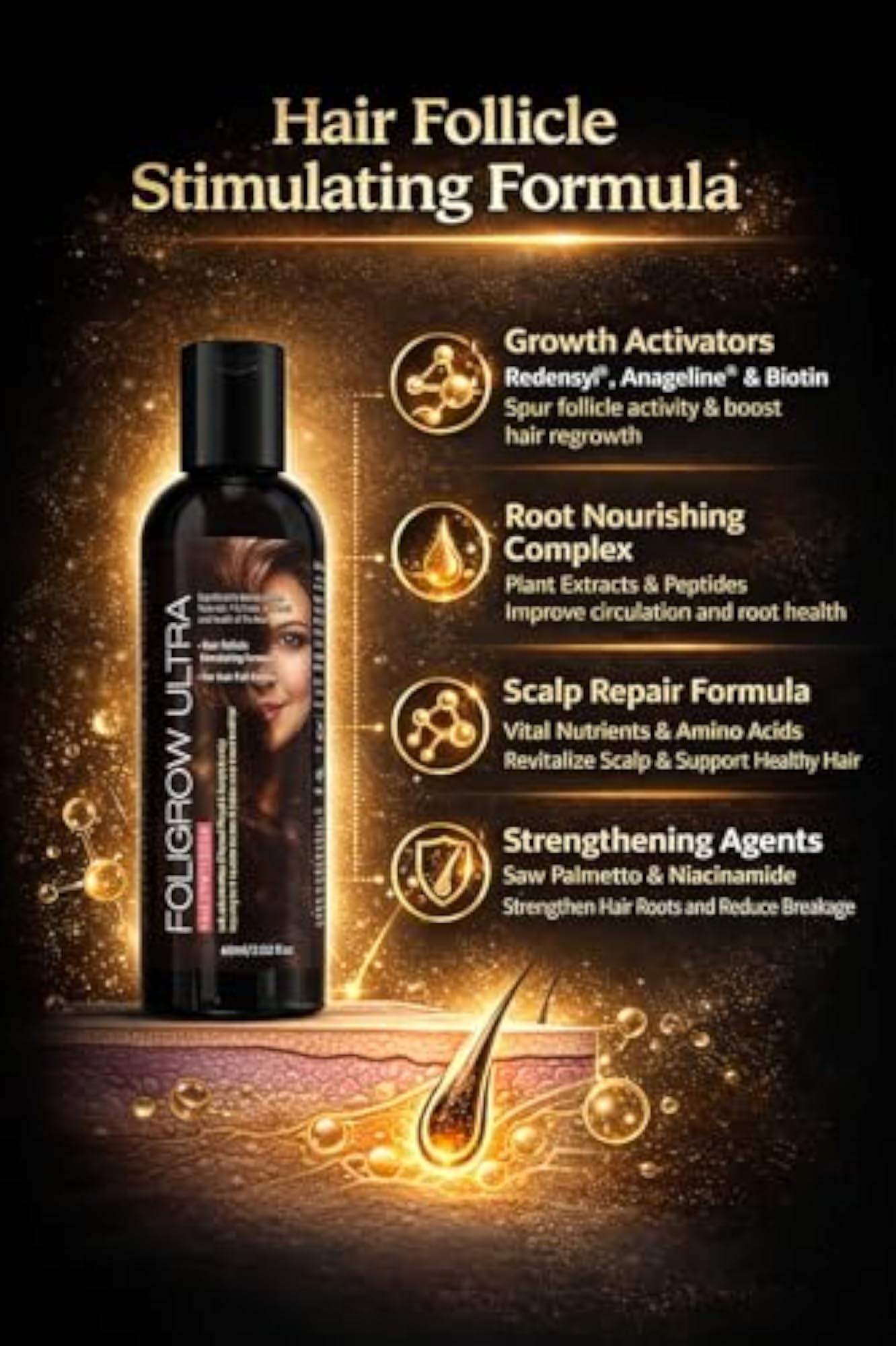 Foligrow Ultra Growth Serum, Anti Hair Fall Control Solution